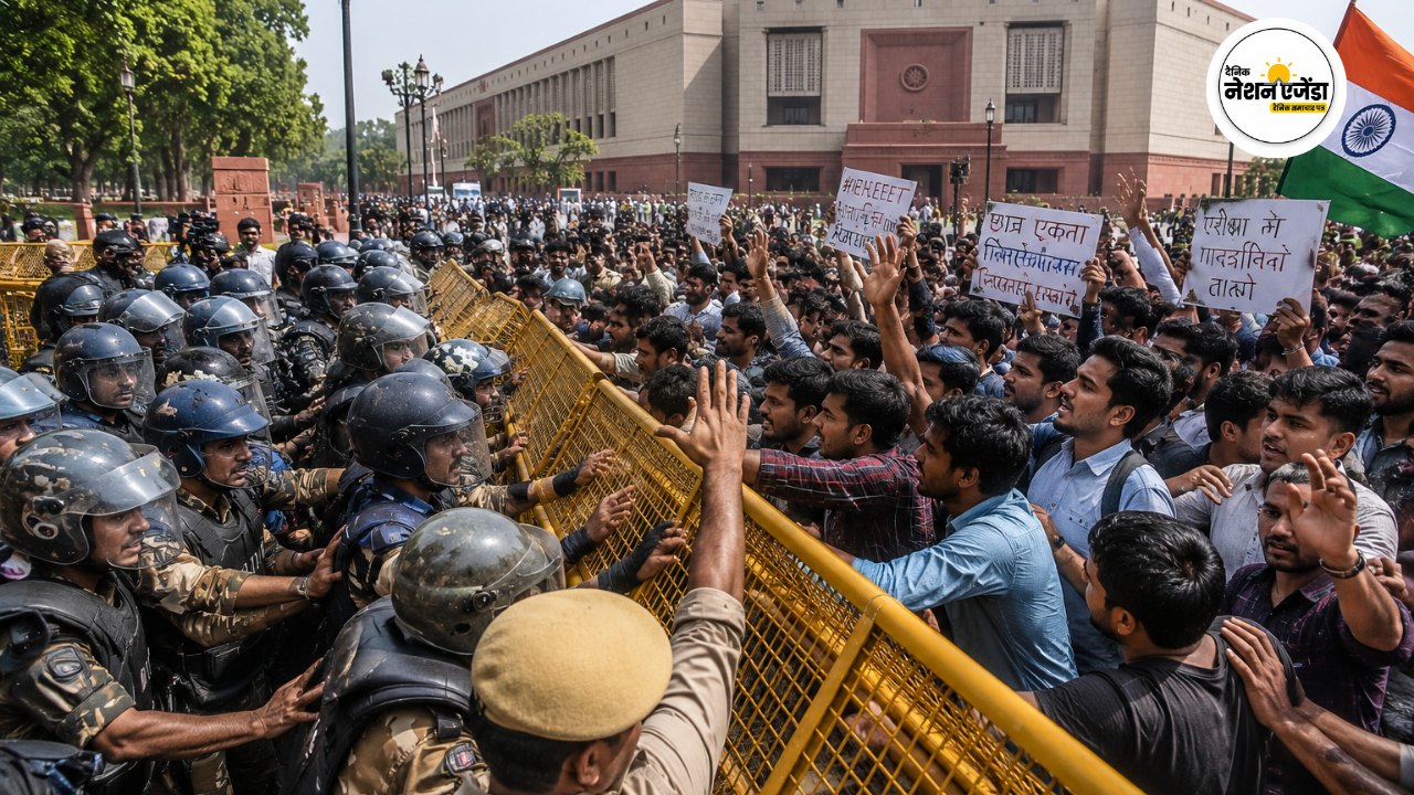 संसद की ओर बढ़ रहे प्रदर्शनकारियों और RAF के बीच झड़प, दिल्ली पुलिस ने अफवाहों से बचने की अपील की